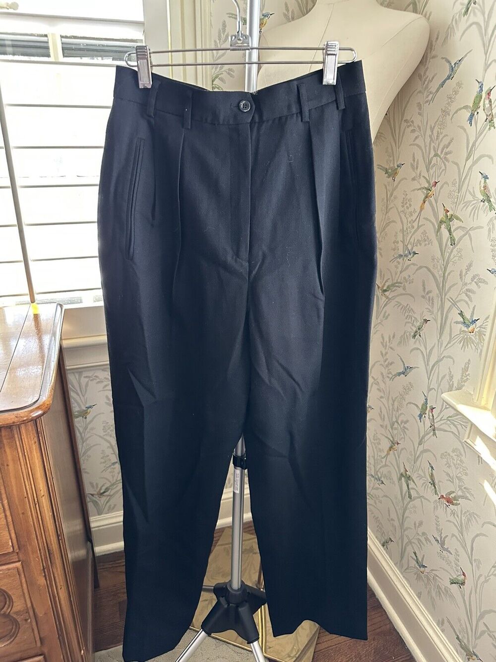 VTG Women's 8 Pleated Black Pants Trouser 28” High Waist JH COLLECTIBLES
